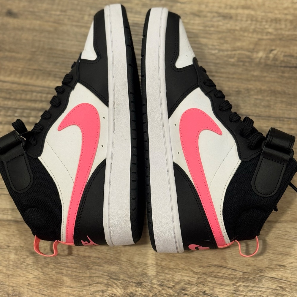 Nike Court Borough Mid GS Sneakers – Black White Pink - Picture 7 of 8